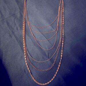 Long Gold Chains Necklace Varying Lengths Pre-owned